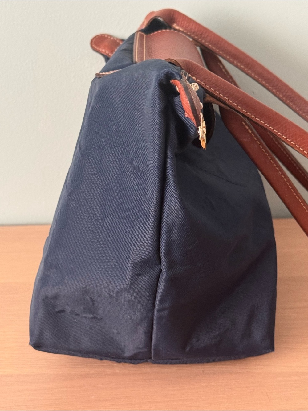 Authentic Longchamp Le Pliage Tote Bag Medium Navy Blue - Flaws - Read - Picture 7 of 11
